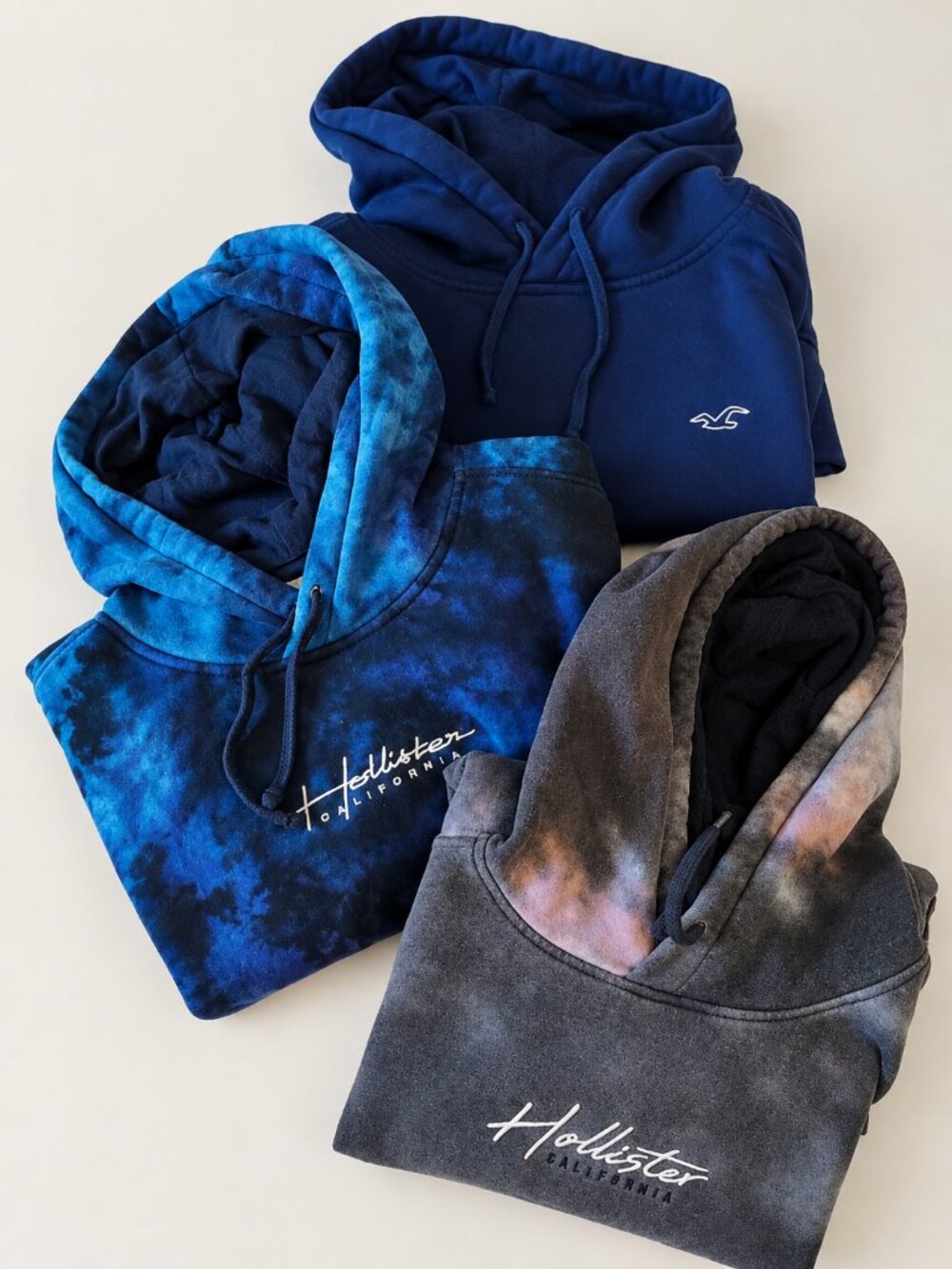 Lot 3 Hollister Men's Hoodies Size M & L Tie Dye Bundle